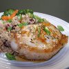 Apricot Citrus Pork Chops with Walnut Cranberry Rice