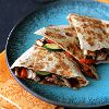 Asian Quesadilla with Chicken Zucchini and Hoisin Sauce