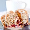 Microwave Strawberry Vanilla Mug Cake with Vanilla Buttercream Glaze