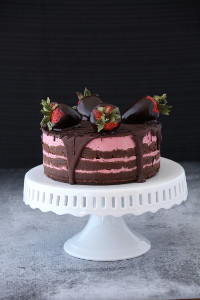 Chocolate Strawberry Layer Cake