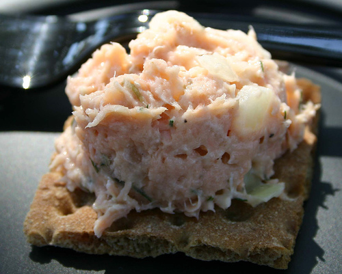 Salmon Salad on Cracker